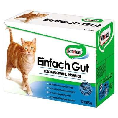 Kitekat Bolsitas 12es Multipack Simplemente Bueno Selección de Pescado en Salsa 12x85 g