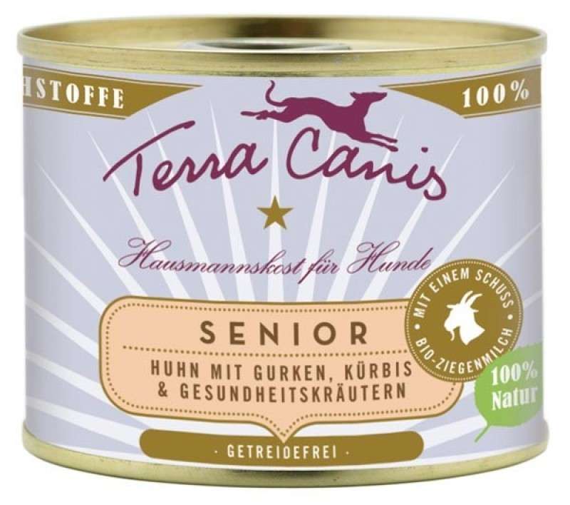 Terra Canis Senior Menu, Kip met Komkommers, Pompoen en Gezonde Kruiden 400 g, 800 g