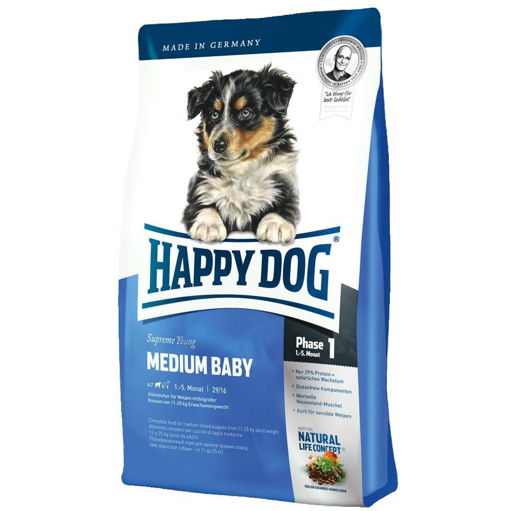 Happy Dog Supreme Medium Baby 1 kg, 10 kg, 300 g, 4 kg