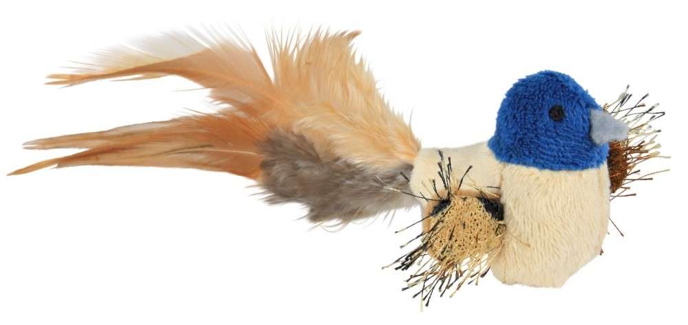 Trixie Plush Bird with Feathers 8 cm osta edullisesti