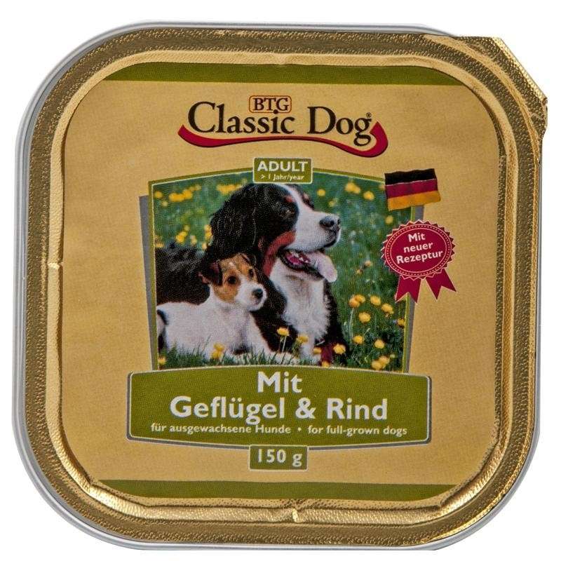 Classic Dog Schale mit Geflügel &amp; Rind 150 g Hunde Nassfutter