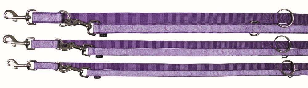Trixie Impression Adjustable Leash Flower Power, Violet 200x2.5 cm kjøp billig med rabatt