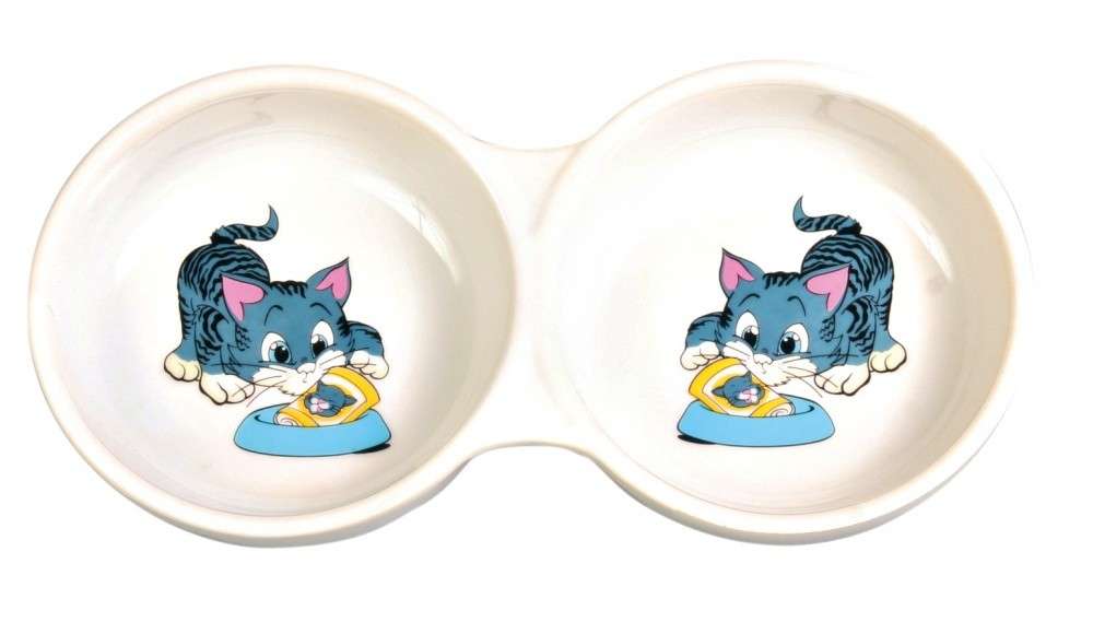 Trixie Comedero cerámico, doble 300 ml