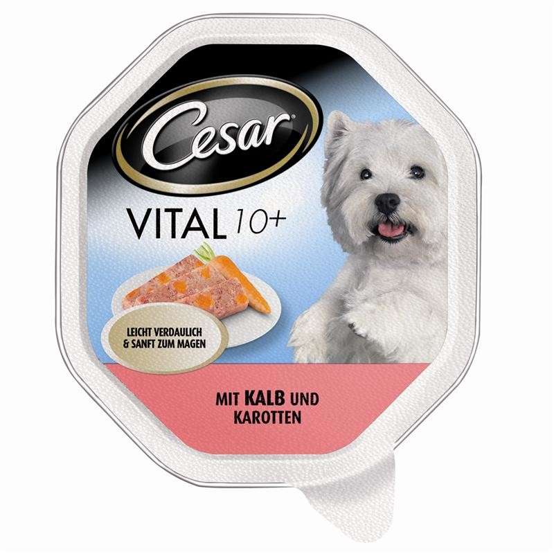 Cesar Hundefutter Senior 10+ mit Kalb und Karotten 150 g Hunde Nassfutter