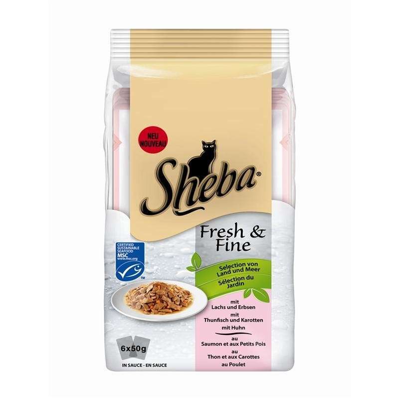 Sheba Bolsitas Multipack Fresh&Fine Variación Tierra&Mar 6x50g 6x50 g