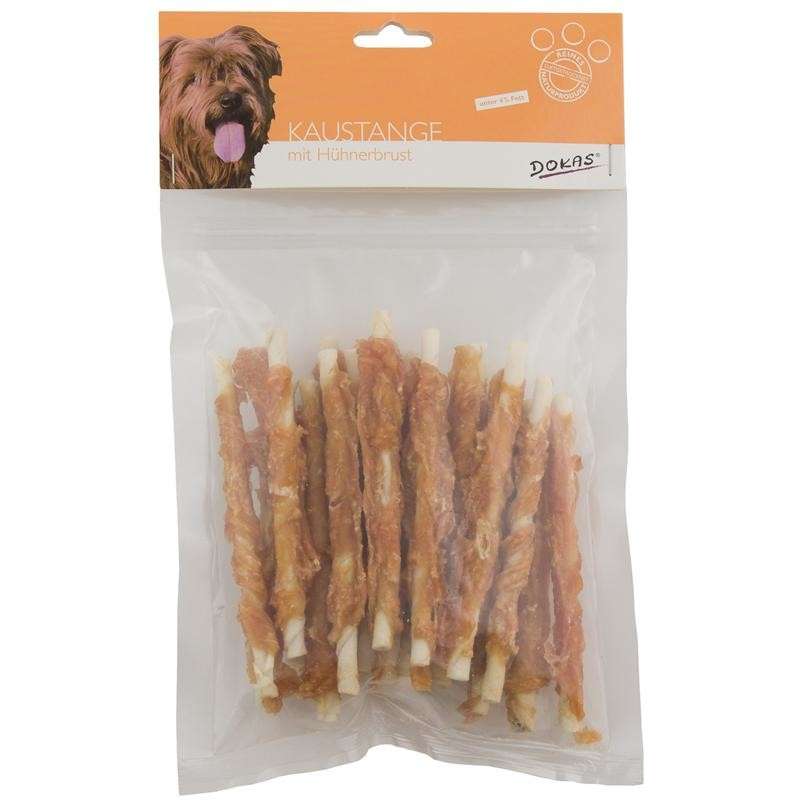 Dokas Hunde Snack Kaustange mit Hühnerbrust 200 g Kaurollen für Hunde