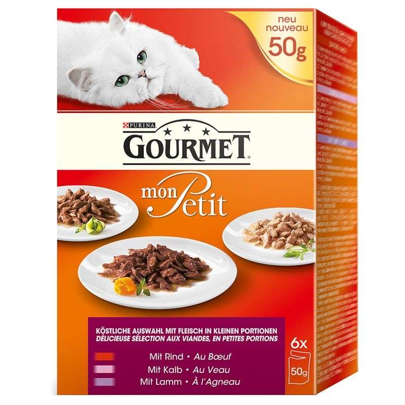 Purina Gourmet Mon Petit Kjøtt 8x6x50 g kjøp billig med rabatt