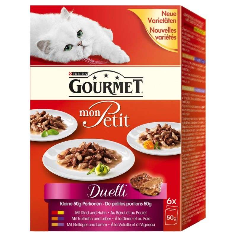 Purina Gourmet Mon Petit Duetti Kjøtt 6x50 g kjøp billig med rabatt