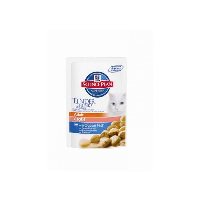 Hill's Feline Bolsitas Light Adult con Pescado Blanco en Salsa 12x85 g