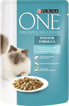 Purina ONE Indoor Formula Tun & grønne bønner 85 g