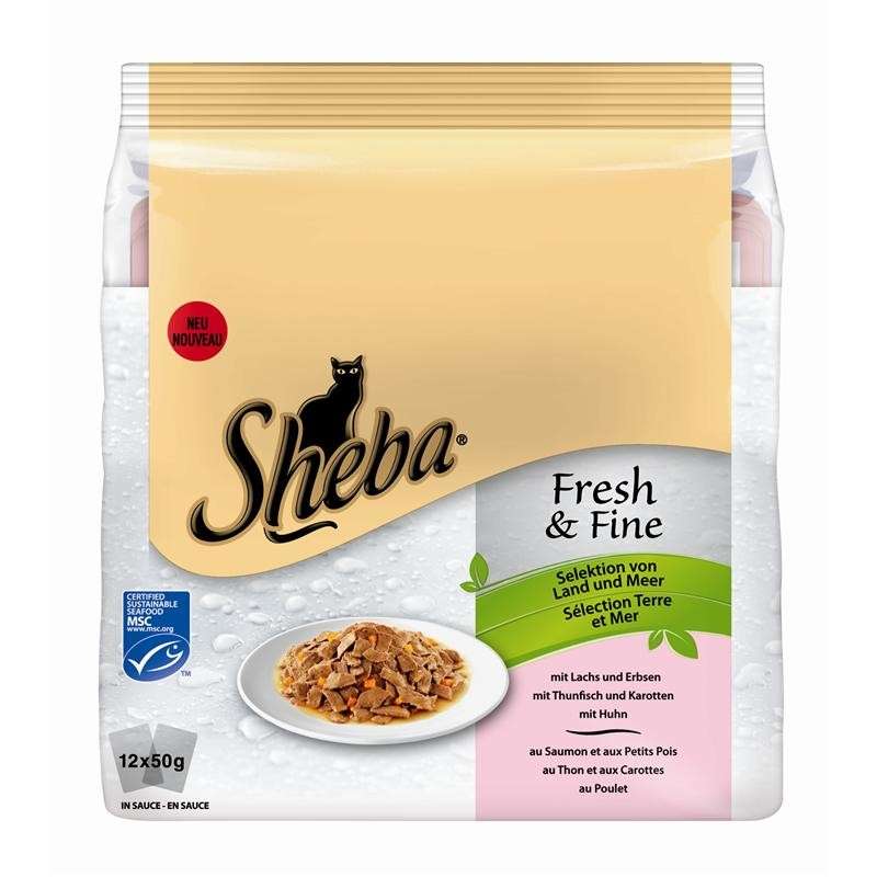 Sheba Multipack Fresh & Fine, Land & Hav-variationer 12x50 g