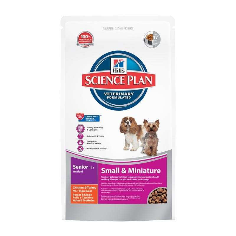 Hill's Science Plan Canine - Senior 11+ Small & Miniature Chicken and Turkey 1.50 kg, 300 g kjøp billig med rabatt