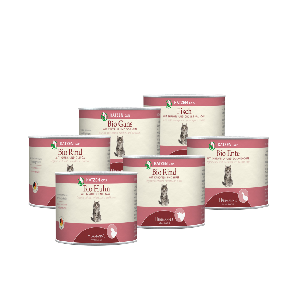 Katzenfutter Schlemmerpaket von Herrmann's 12x200 g bei Zoobio.at