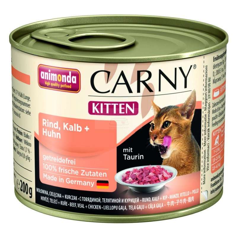 Animonda Carny Kitten-Carne de Vaca,Ternera y Pollo 200 g