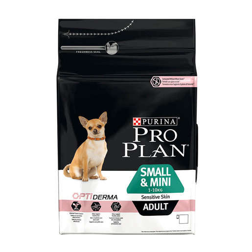 Purina Pro Plan Small & Mini Adult - Optiderma med Laks 3 kg køb rimeligt og favoribelt med rabat