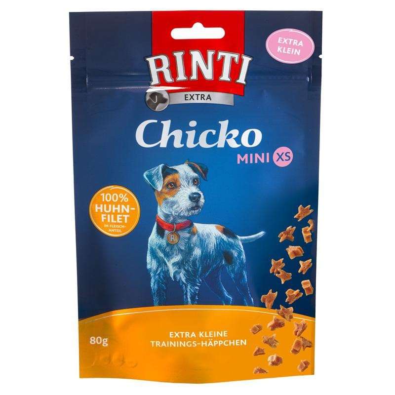 Rinti Extra Snacks Chicko Mini XS Kylling 80 g køb rimeligt og favoribelt med rabat