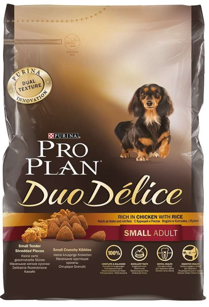 Purina Pro Plan Duo Delice Duo Délice Small Adult met kip en rijst 4x2.50 kg