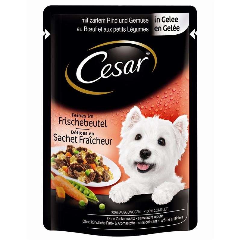 Cesar Portionspåsar Selection i Gelé Mört Nötkött & Grönsaker 100 g köp billiga på nätet