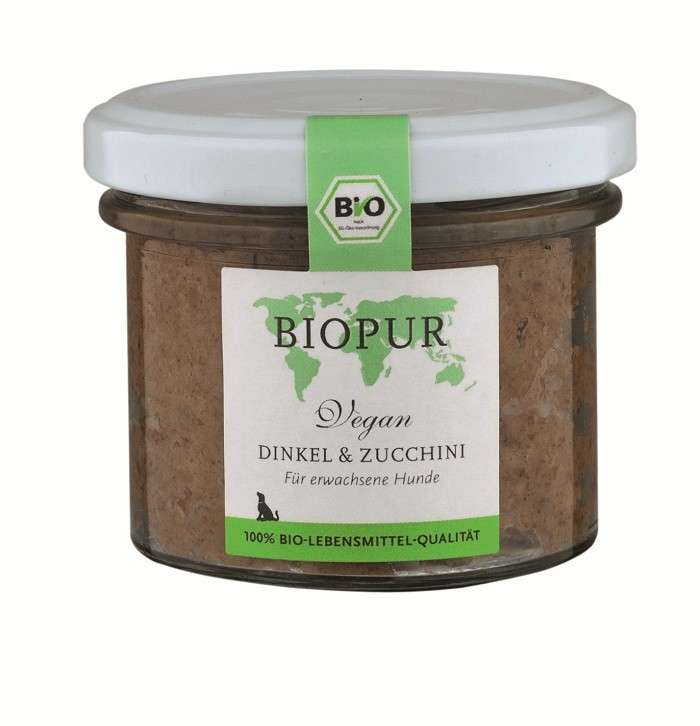 Økologisk fôr BIO Vegan, Spelt & Zucchini 100 g fra BIOPUR kjøp billig med rabatt