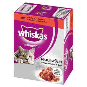 Whiskas Mmmmm Grote stukken 12er Multipack Vleesselectie in Gelei 12x85 g