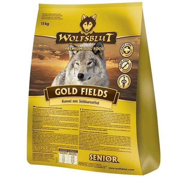 Wolfsblut Gold fields Senior met Kameel en zoete Aardappelen 15 kg, 2 kg, 500 g