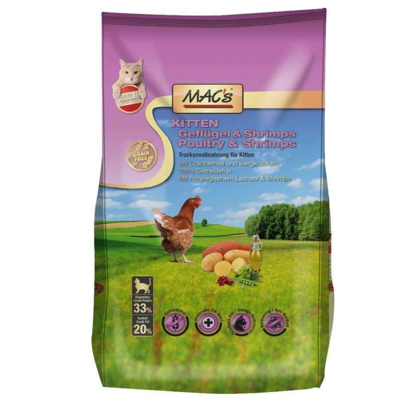 Kitten - Poultry & Shrimps by MAC's 1.5 kg, 300 g, 7 kg buy