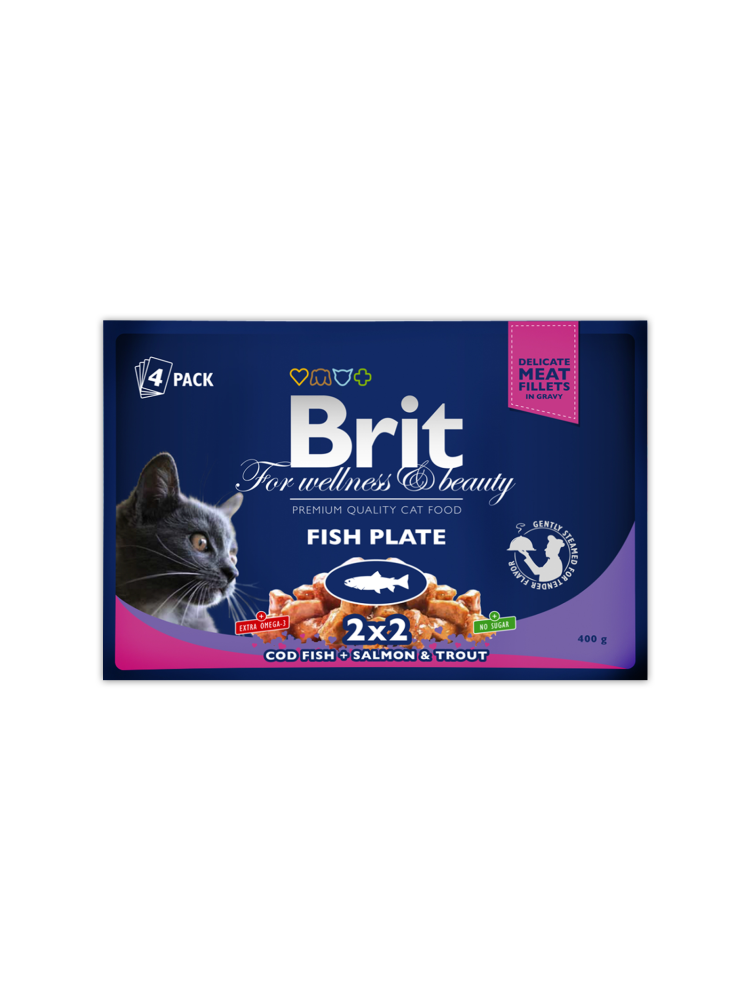 Brit Premium vådfoder - fisk pakke 4x100 g