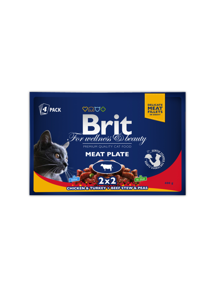 Premium Pouches Meat Plate by Brit 4x100 g buy online