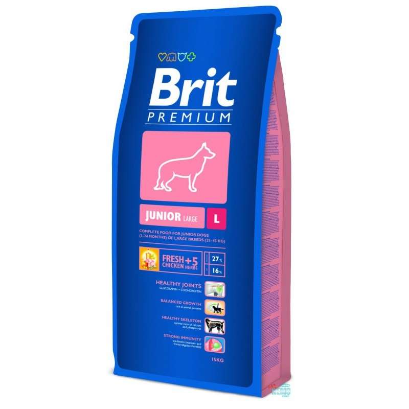 Brit PREMIUM JUNIOR LARGE 15 kg, 3 kg