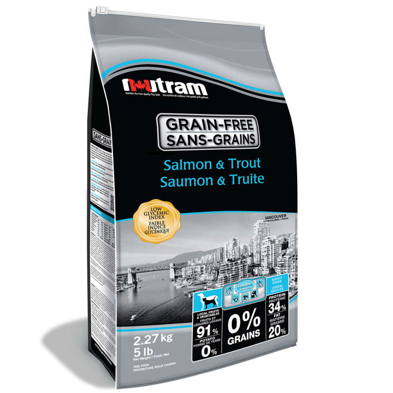 Nutram Grain Free Salmon & Trout 11.34 kg, 3 kg, 2.27 kg