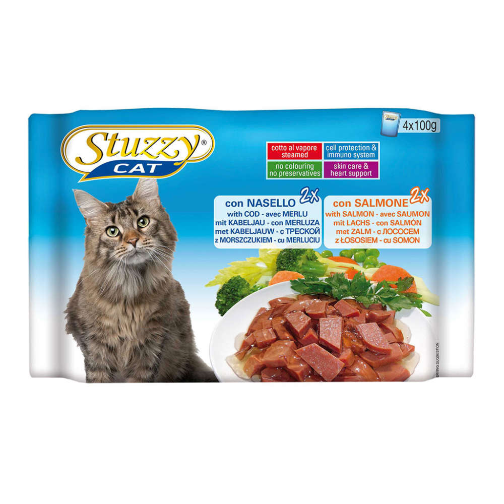 Stuzzy Multipack met kabeljauw en zalm 4x100 g