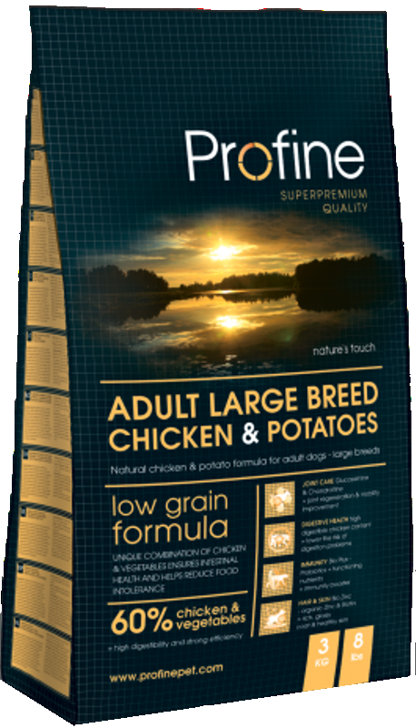 Profine Adult Large Breed Chicken & Potatoes 15 kg køb rimeligt og favoribelt med rabat