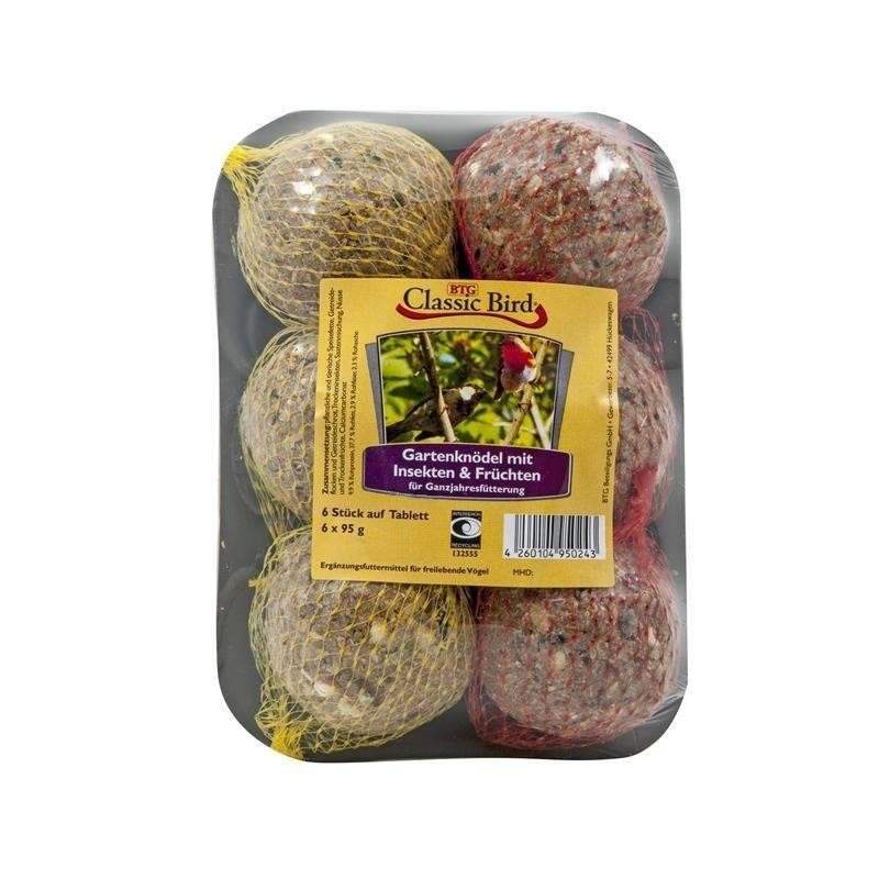 Classic Bird Garden Balls with fruits & insects on plate 95 g osta edullisesti