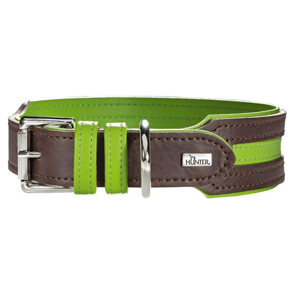 Hunter Halsband Basic Marbella Stripes Donkerbruin / Appelgroen 35-43x3.3 cm met korting aantrekkelijk en goedkoop kopen