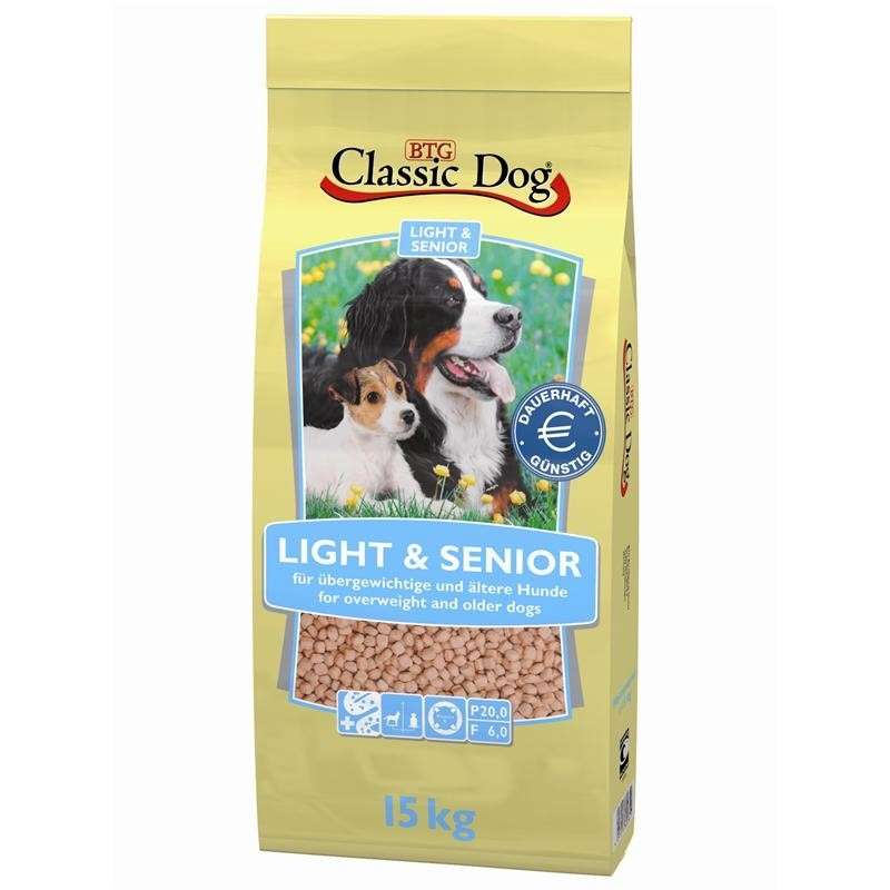 Classic Dog Light & Senior 15 kg kjøp billig med rabatt