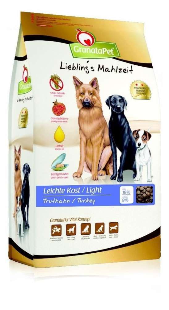 GranataPet Liebling's Mahlzeit Leichte Kost Light de Pavo 4 kg, 10 kg