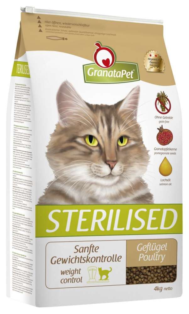 GranataPet Sterilised Aves de Corral 400 g, 4 kg, 2 kg