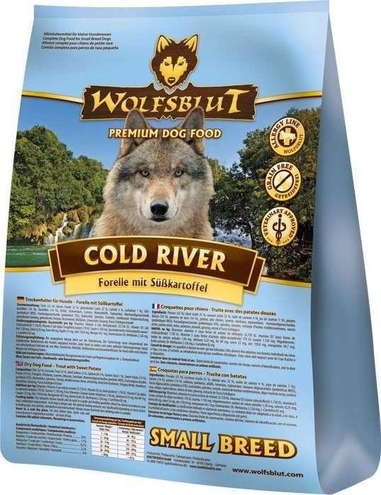 Wolfsblut Cold River Small Breed Forel en zoete Ardappel 15 kg, 2 kg, 500 g