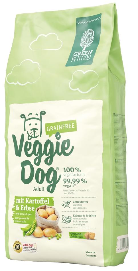 Green Petfood VeggieDog Grainfree with Potato and Pea 3 kg, 2 kg, 15 kg