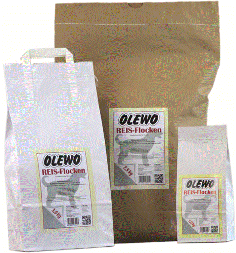OLEWO Flocons de riz pour Chien 7.5 kg, 3 kg, 25 kg, 1 kg