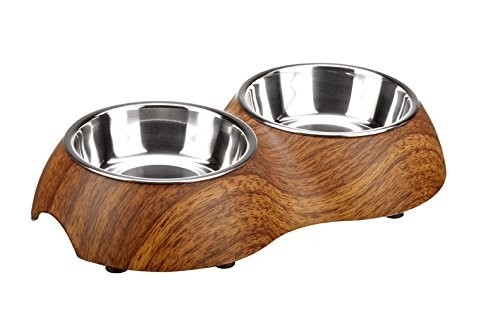 Hunter Dubbele Voerbak Woody Bruin 350 ml met korting aantrekkelijk en goedkoop kopen