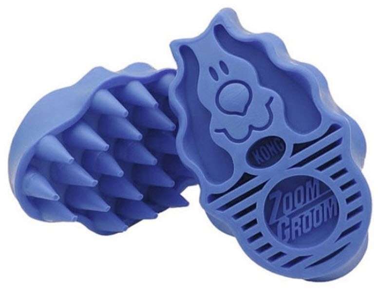 KONG ZoomGroom - Cepillo de Baño para Perros Azul lavanda