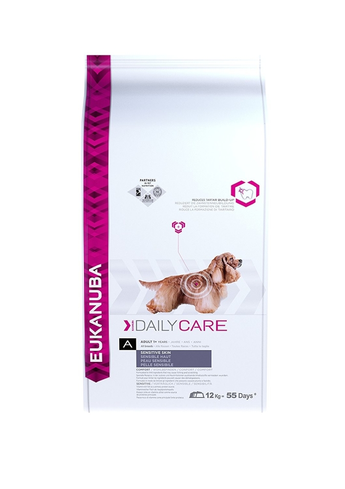 Eukanuba Daily Care Sensitive Skin, All Breed, Huid 12 kg