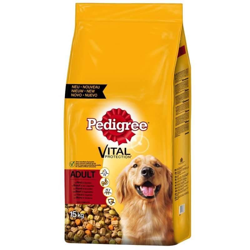 Pedigree Vital Protection Adult Carne de Vaca y Verduras 7.5 kg, 3 kg, 15 kg, 1.5 kg, 10 kg