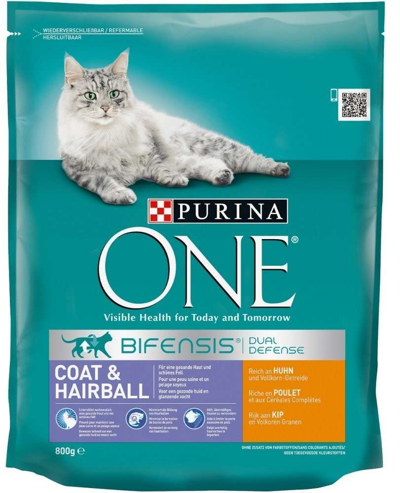 Purina ONE Bifensis Coat & Hairball Pollo y Granos Integrales 800 g
