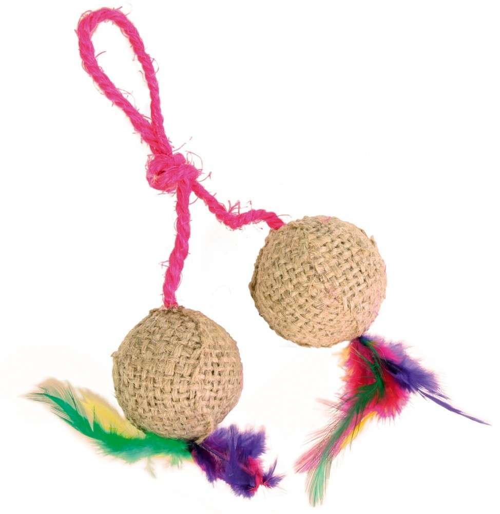 Trixie 2 Palline con Corda in Juta 4.5 cm acquista comodamente
