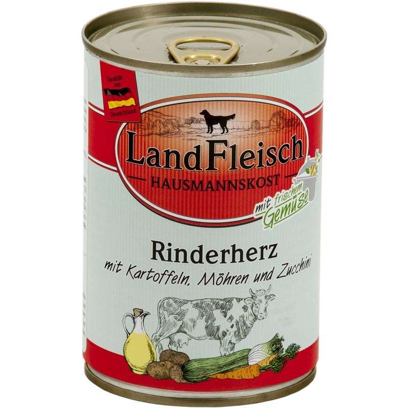 Landfleisch Hausmannskost Rinderherz mit Kartoffeln, Möhren und