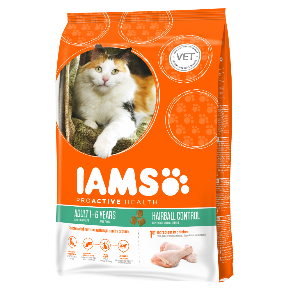 Iams Hairball Control paljon Kanaa Uusi 2.55 kg, 10 kg osta edullisesti