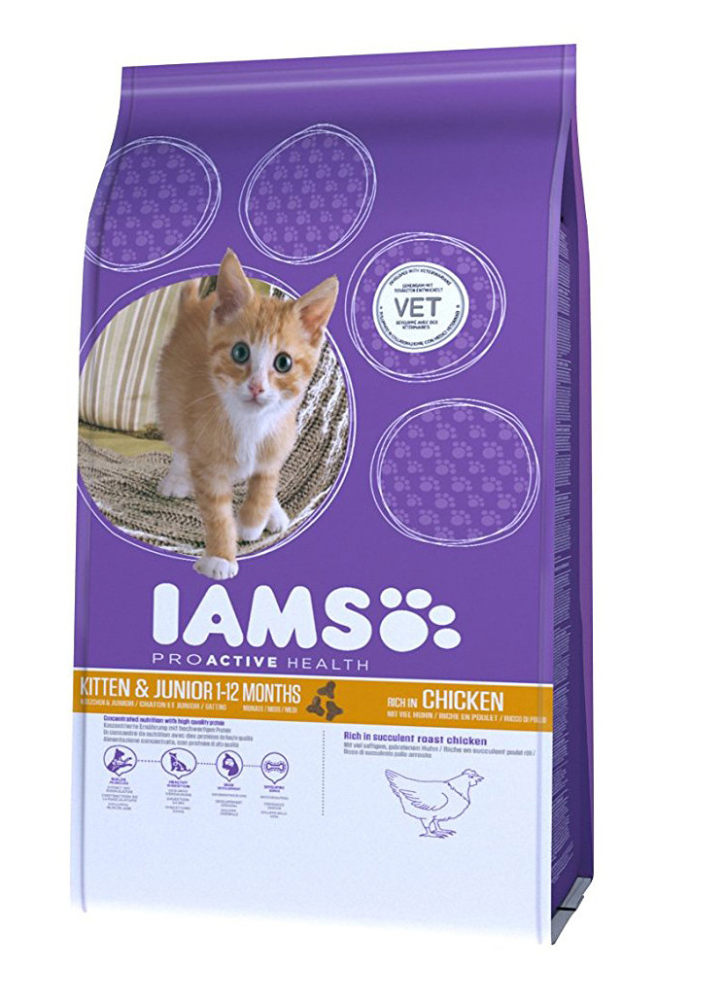 Iams Kitten & Junior Kanaa Uusi 300 g, 2.55 kg, 10 kg