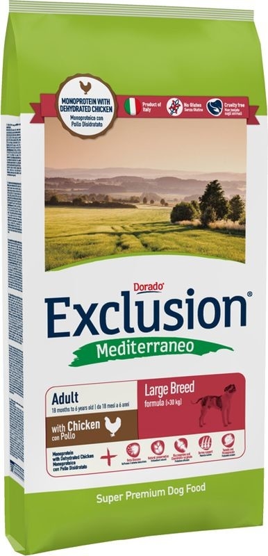 Exclusion Mediterraneo Adult Pollo Large Breed 3 kg, 12.5 kg